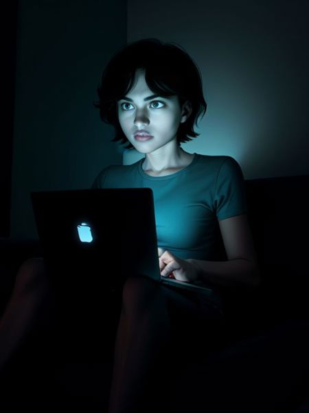 00006-3900093487-1 woman, sitting on sofa, legs apart, gooning, dark room, lit by screen, laptop computer, coffee table, slack jaw,, Stareware, _.jpeg